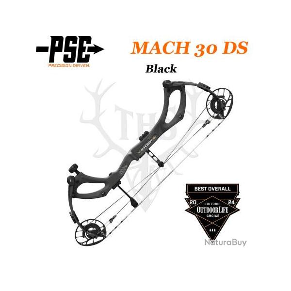 PSE MACH 30 DS Arc compound  poulies en carbone monocoque 50-60# Gaucher Black