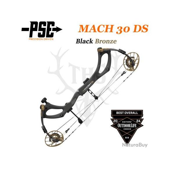 PSE MACH 30 DS Arc compound  poulies en carbone monocoque 50-60# Gaucher Black/Bronze