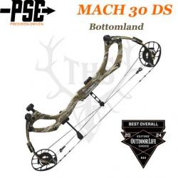 PSE MACH 30 DS Arc compound à poulies en carbone monocoque 60-70# Gaucher Mossy Oak Bottomland