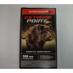 1 BOITE DE 20 MUNITIONS WINCHESTER CALIBRE 308 WIN EXTREME POINT 150GR/9.7G NEUVE