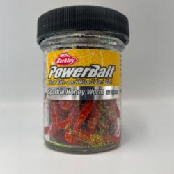 Appat Berkley Powerbait Honey Worm - Par 55 Red/scales