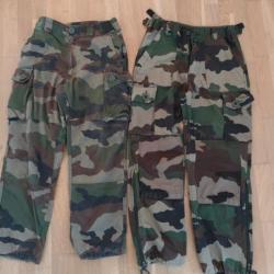 lot de 2 pantalons treillis camouflage