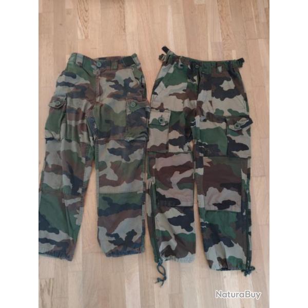 lot de 2 pantalons treillis camouflage