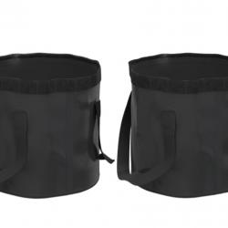 Lot de 2 Seaux Pliables - 20L PVC Noir