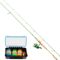 Combo Berkley flex trout canne 210 1-10gr + moulinet 2500+ appâts truite