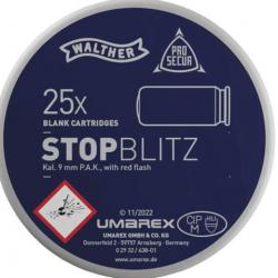 CART 9 MM PAK STOP BLITZ "WALTHER" X25