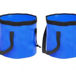 Lot de 2 Seaux Pliables - 30L PVC Bleu