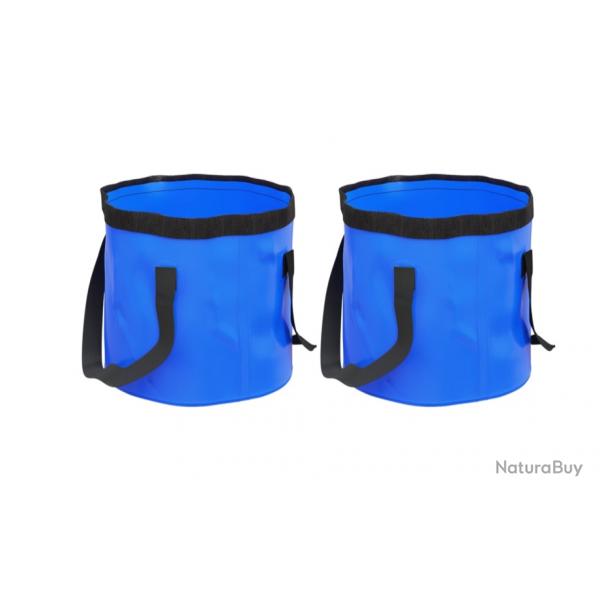 Lot de 2 Seaux Pliables - 30L PVC Bleu