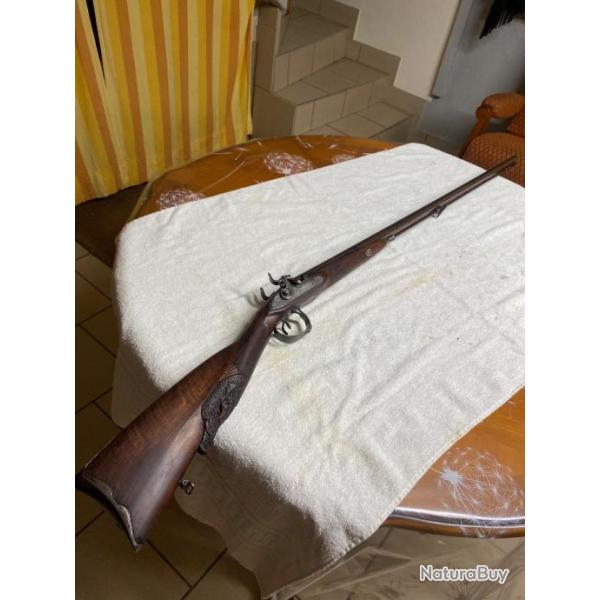 Ancien fusil juxtapos a broche  rechargement par le canon