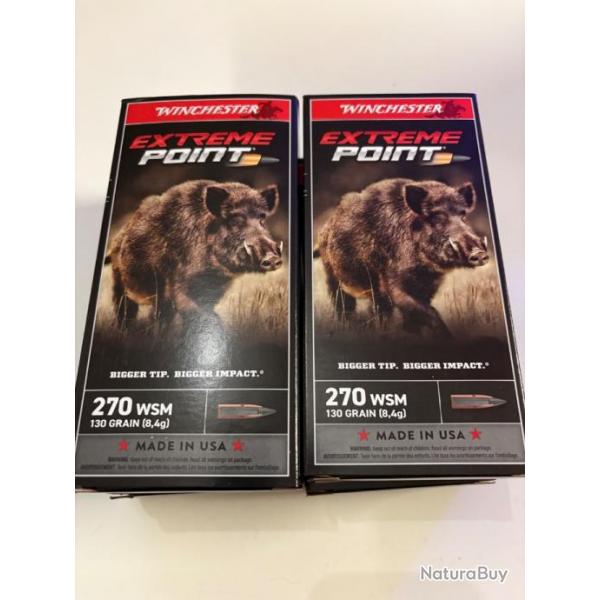 Lot de 79 munitions neuves extrme point winchester 270 WSM 130gr