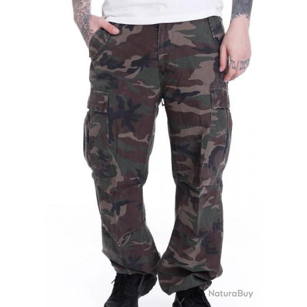 Brandit M65 Vintage Pantalon Treillis US Army Tactique Homme Taille L Militaire
