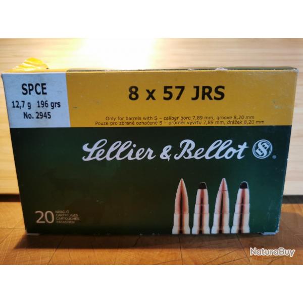 BOITE DE 20 MUNITIONS 8X57JRS  11 SELLIER/ BELLOT SPCE 12,7g/196GR  ET 9 SAKO