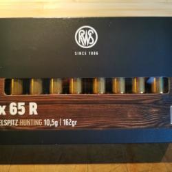 1 BOITE COMPLETE DE 20 MUNITIONS RWS 7X65R  KS 10,5g / 162GR