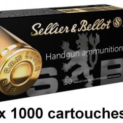 SELLIER BELLOT cal.9mm PARA FMJ /1000 cartouches