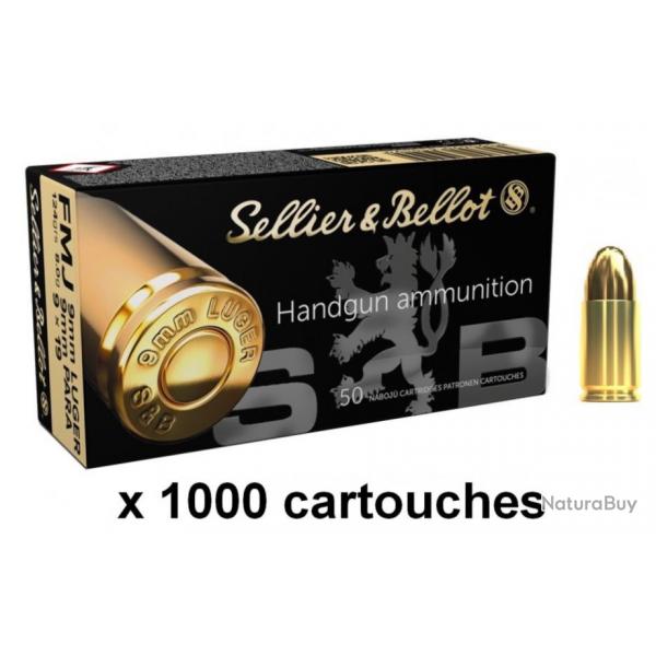 SELLIER BELLOT cal.9mm PARA FMJ /1000 cartouches