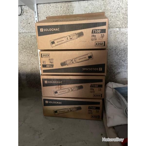 4 cartons Cartouches Ball Trap DCATHLON T100 28g Pb 7.5