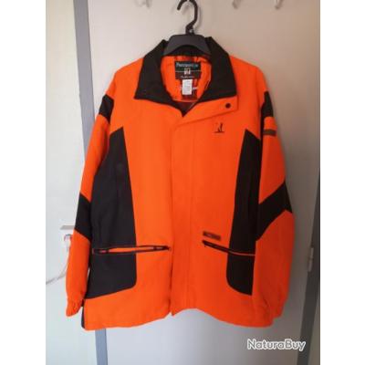 Veste De Traque Percussion Renfort – Polyester Oxford 300D étanche – Poches Cartouchières, Capuche, Orange Fluo – Pour La Chasse - 8