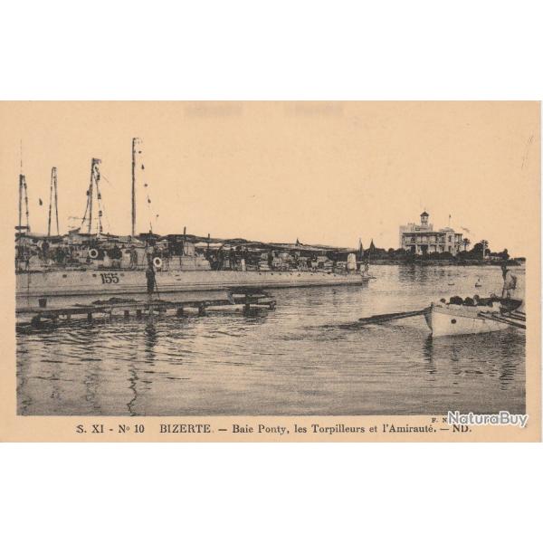 CPA -Marine Militaire -BIZERTE- Baie Ponty les Torpilleurs et l'Amiraut  N685