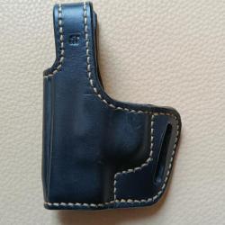 Holster cuir noir Gaucher, pour H.11 - HS PRODUCKT /  SPRINGFIELD Hellcat