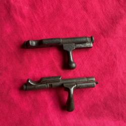 Lot de deux culasses de fusil gras, pas de prix de réserve