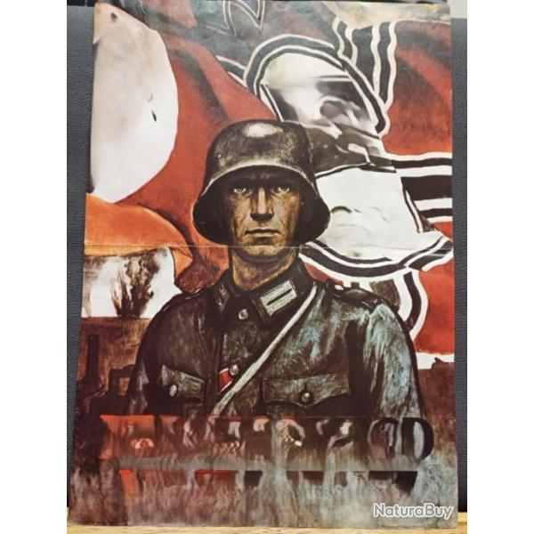 Affiche de propagande nazie - WW2 La victoire sera  nous - repro 43,5 x 30,5 cm