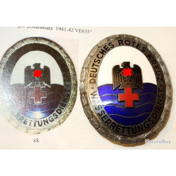 INSIGNE/BREVER ALLEMAND de la  DRK WASSERRETTUNGSDIENST  de la SECONDE GUERRE.  /9031