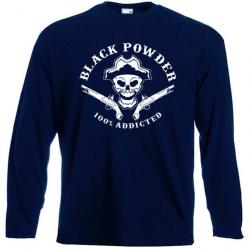 T-SHIRT MANCHES LONGUES  BLACK POWDER Tir poudre noire Revolver PNF2 Calibre 44 36 31 Colt Remington