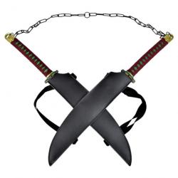 PAIRE DE MACHETTES EPEES COSPLAY LAME ACIER DEMON SLAYER