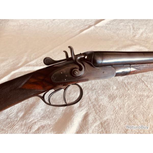 Trs beau Fusil Juxtapos  Chiens Artisanal Liegeois - Calibre 12/70