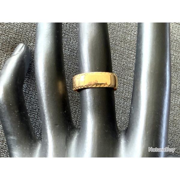 Large anneau en or jaune 18 carats - taille 55 - bague - alliance