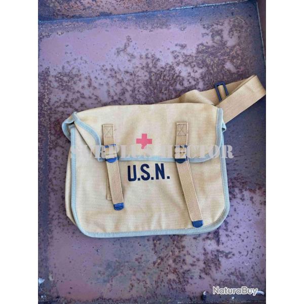 Musette Mdicale US NAVY WW2 Reproduction - Militaria WW2