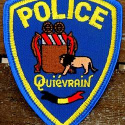Ancien Patch à coudre (écusson) Belgique police de QUIEVRAIN pour collection ne pas porter