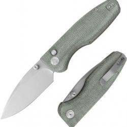 Couteau CMB Predator V3 OD Green Lame Acier 14C28N Manche Micarta Button Lock IKBS CMB19A