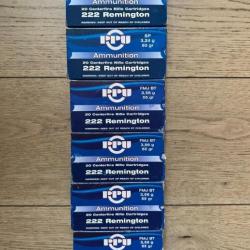 Lot de 119 cartouches 222 Remington Partizan