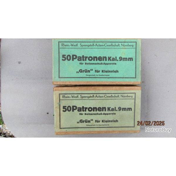 50 mun amorce 9mm 380  blanc contrle nazi revolver pistolet abattage Allemande ww2 seconde guerre
