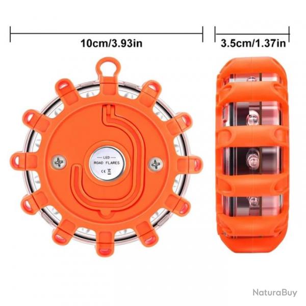 Obligatoire Lumire Stroboscopique Urgence Voiture Lumire Clignotante Base Magntique Toit Orange