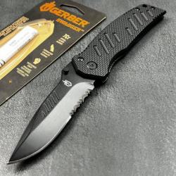 Couteau Tactical Gerber Swagger Lame Acier 7Cr17MoV Serrat Manche G-10 Framelock Clip