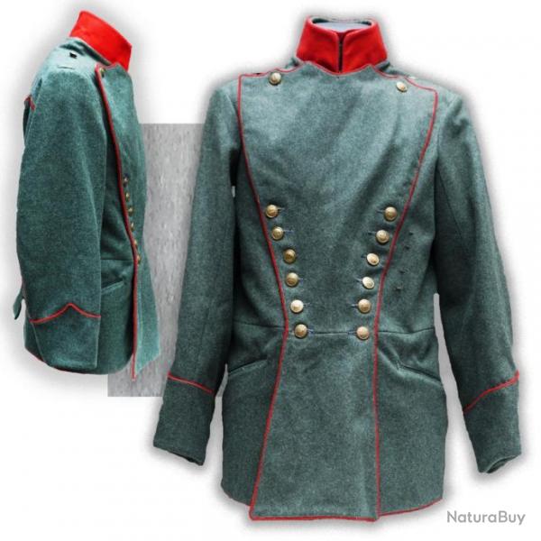 RARISSIME & TRES BEAU UNIFORME EMPIRE PRUSSIEN GRIS / VERT ET ROUGE TYPE WW1 SUPERBE