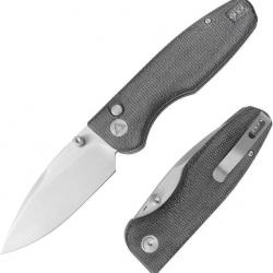 Couteau CMB Predator V3 Black Lame Acier 14C28N Manche Micarta Button Lock IKBS CMB19C