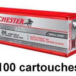 WINCHESTER Super-X cal.22 Lr Copper Plated LHP 37gr (Grande vitesse) 10 boites ( 1000 munitions )