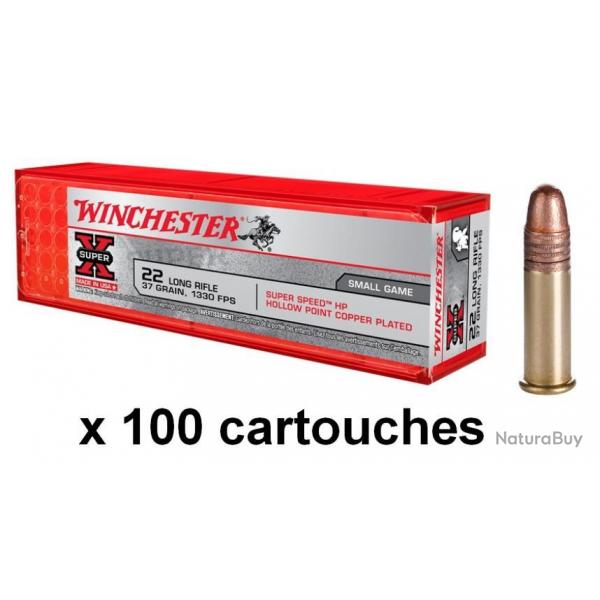 WINCHESTER Super-X cal.22 Lr Copper Plated LHP 37gr (Grande vitesse) 10 boites ( 1000 munitions )