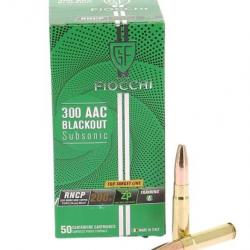 Munitions FIOCCHI calibre 300AAC Blackout Subsonic 200 grains RNCP