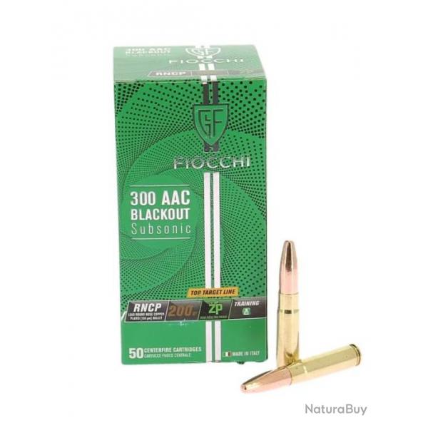 Munitions FIOCCHI calibre 300AAC Blackout Subsonic 200 grains RNCP