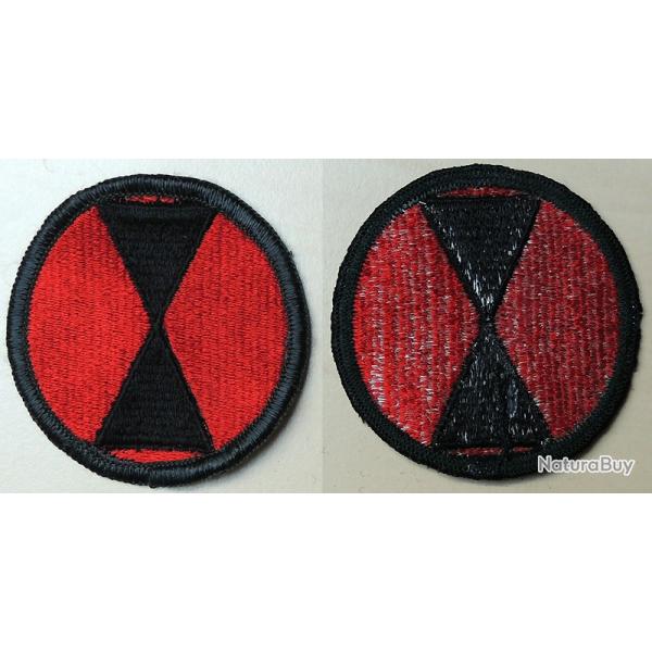 USA Ancien Patch  coudre 7th Division "Bayonet" rouge & noir VIETNAM pour collection ne pas porter