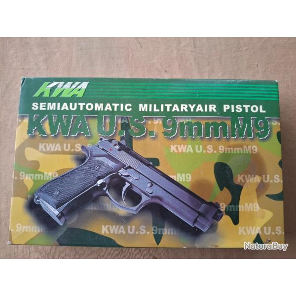 Pistolet AIRSOFT KWA U.S 9mm M9 Blow Back Mtal