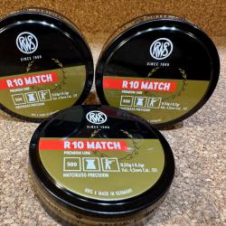 1500 Plombs, 3 Boites RWS R 10 MATCH 4,5 mm 0.53g