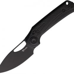 Couteau Pliant Reate PL-XE Black Lame Drop Point Acier Nitro-V Manche Micarta Noir Pivot Lock REA168