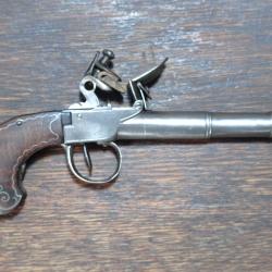 Pistolet à silex à coffre - type Queen Ann - balle forcée cal 10,5 mm - BE