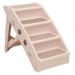 Escaliers pliables pour chiens - Beige - 62x40x49,5 cm 50-75 kg