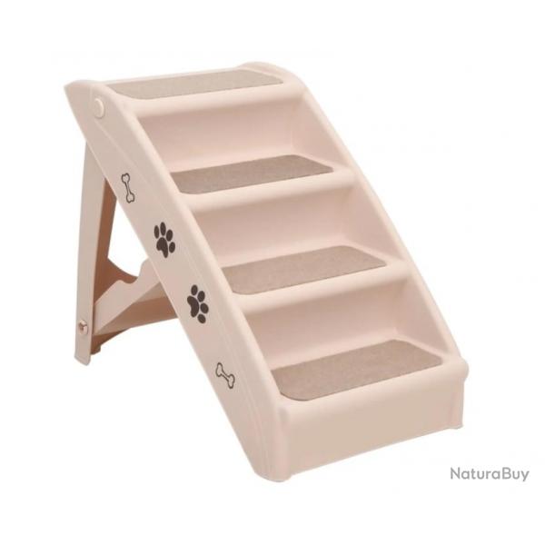 Escaliers pliables pour chiens - Beige - 62x40x49,5 cm 50-75 kg